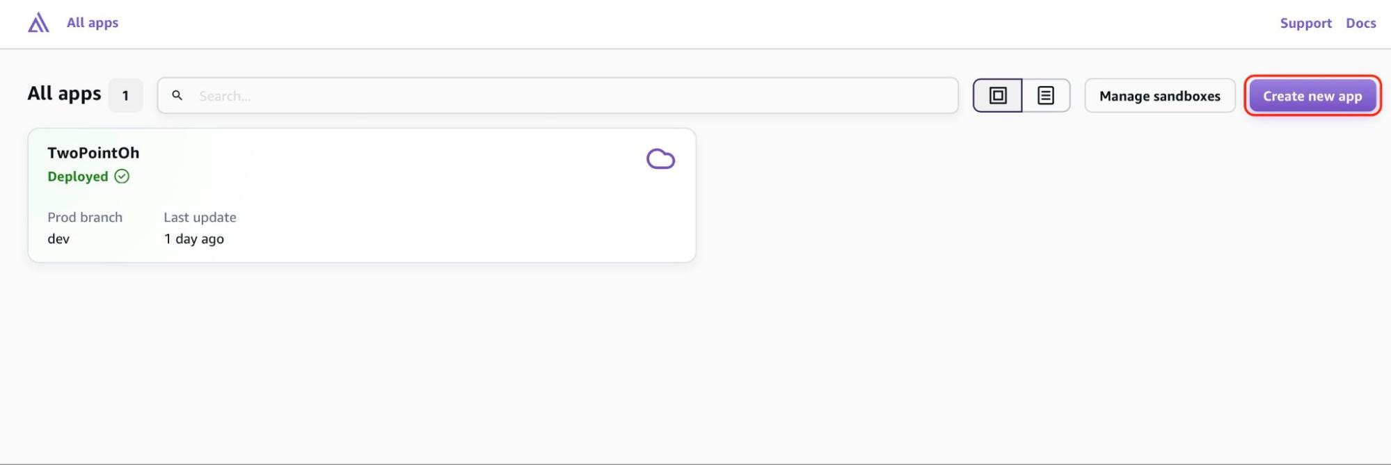 create new app